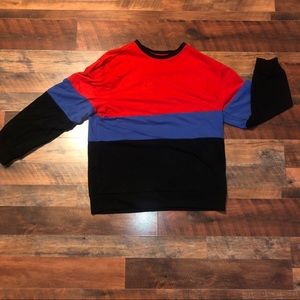 Red blue and black hoodie